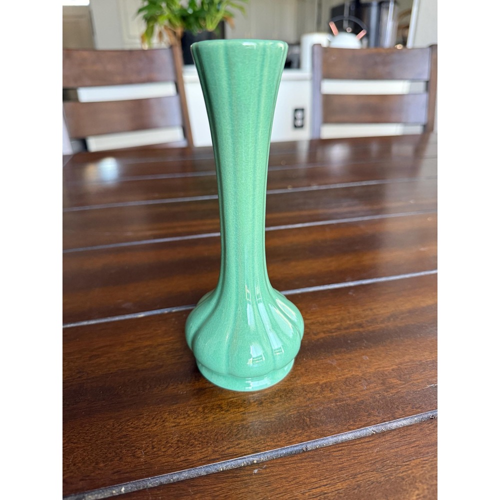 VTG Pfaltzgraff 1930s York Pottery Green Art Deco Bud Vase 305 Keystone Mark
